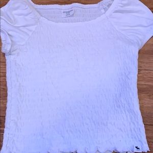 White Abrocrombie smocked short sleeve size 9/10
